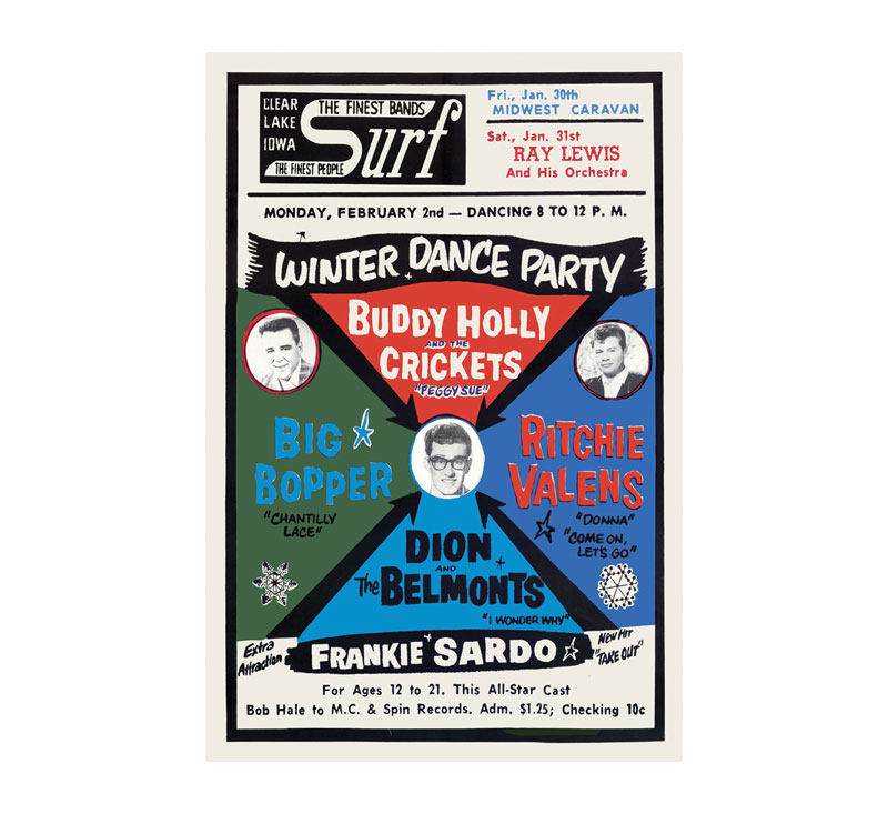 1959 Winter Dance Party Replica Poster | Surf Ballroom